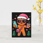 Family Matching Christmas Pajama Gingerbread Selfi Karte (Gelbe Blume)