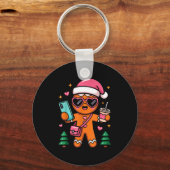 Family Matching Christmas Pajama Gingerbread Selfi Schlüsselanhänger (Vorderseite)