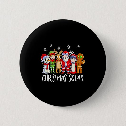 Family Matching Christmas Squad Santa Reindeer Elf Button (Vorderseite)