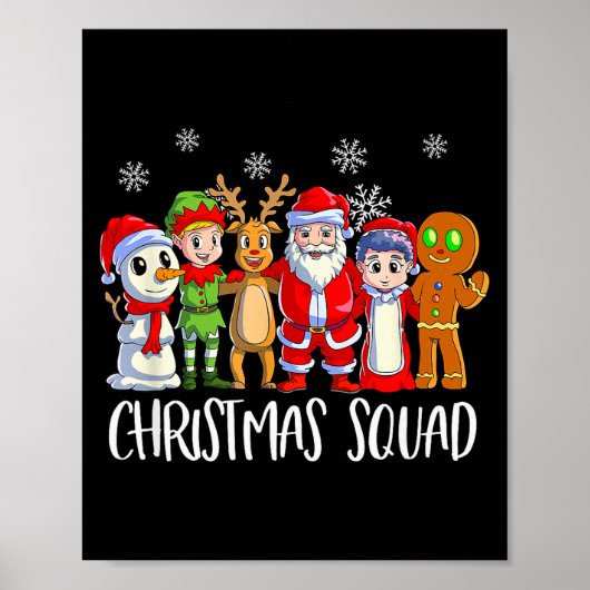 Family Matching Christmas Squad Santa Reindeer Elf Poster (Vorne)