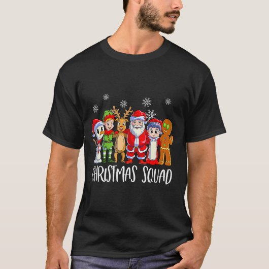 Family Matching Christmas Squad Santa Reindeer Elf T-Shirt (Vorderseite)