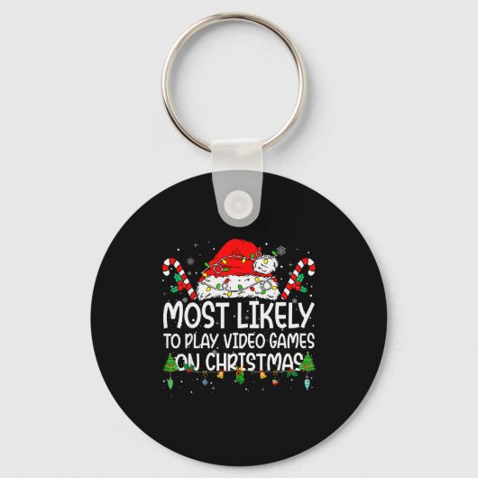 Family Matching Most Likely To Play Video Games On Schlüsselanhänger (Vorderseite)