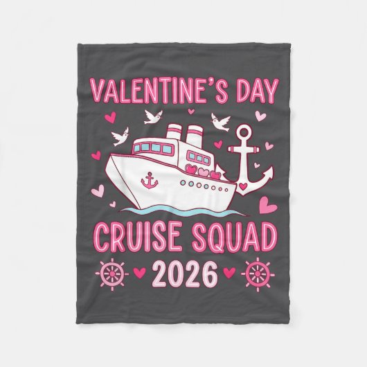 Family Matching Valentines Day Family Cruise Squad Fleecedecke (Vorderseite)