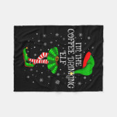 Family Matching Women Girls Coffee Drinking Elf Ch Fleecedecke (Vorderseite (Horizontal))