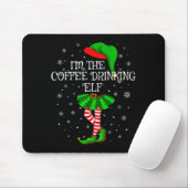 Family Matching Women Girls Coffee Drinking Elf Ch Mousepad (Mit Mouse)