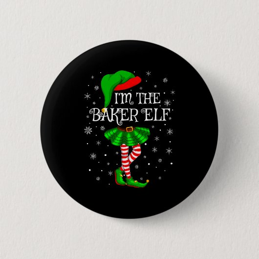 Family Matching Women Girls I'm The Baker Elf Chri Button (Vorderseite)