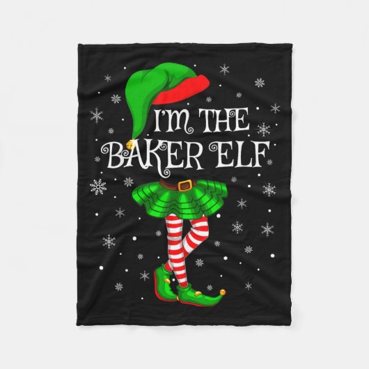 Family Matching Women Girls I'm The Baker Elf Chri Fleecedecke (Vorderseite)