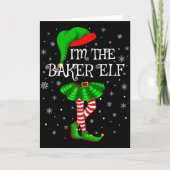 Family Matching Women Girls I'm The Baker Elf Chri Karte (Vorderseite)