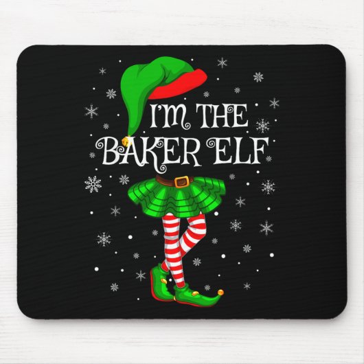 Family Matching Women Girls I'm The Baker Elf Chri Mousepad (Vorne)