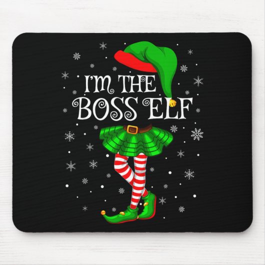 Family Matching Women Girls I'm The Boss Elf Chris Mousepad (Vorne)