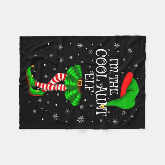 Family Matching Women Girls I'm The Cool Aunt Elf Fleecedecke (Vorderseite (Horizontal))