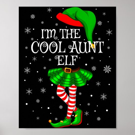 Family Matching Women Girls I'm The Cool Aunt Elf Poster (Vorne)