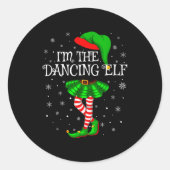 Family Matching Women Girls I'm The Dancing Elf Ch Runder Aufkleber (Vorderseite)
