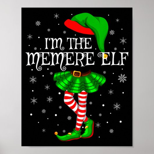 Family Matching Women Girls I'm The Memere Elf Chr Poster (Vorne)