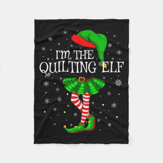 Family Matching Women Girls I'm The Quilting Elf C Fleecedecke (Vorderseite)