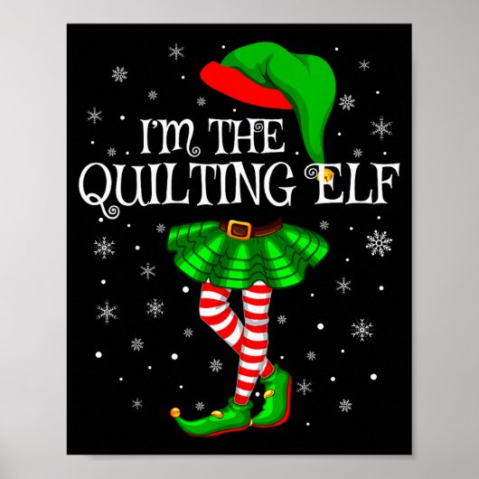 Family Matching Women Girls I'm The Quilting Elf C Poster (Vorne)