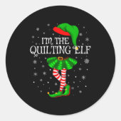 Family Matching Women Girls I'm The Quilting Elf C Runder Aufkleber (Vorderseite)