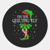 Family Matching Women Girls I'm The Quilting Elf C Runder Aufkleber (Vorderseite)
