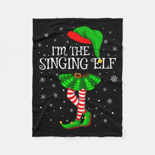 Family Matching Women Girls I'm The Singing Elf Ch Fleecedecke (Vorderseite)