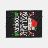 Family Matching Xmas Most Likely To Eat Santa's Co Fleecedecke (Vorderseite (Horizontal))