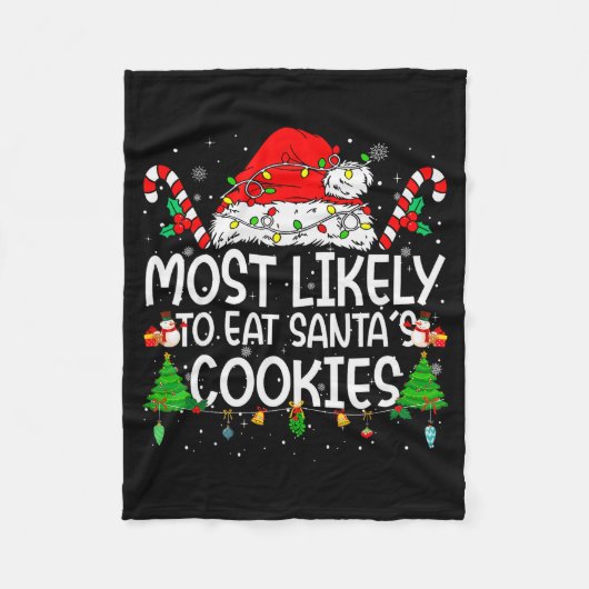 Family Matching Xmas Most Likely To Eat Santa's Co Fleecedecke (Vorderseite)