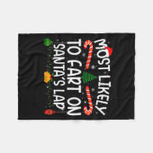 Family Matching Xmas Most Likely To Fart On Santa' Fleecedecke (Vorderseite (Horizontal))