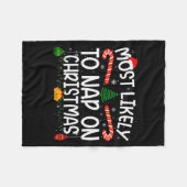 Family Matching Xmas Most Likely To Nap On Christm Fleecedecke (Vorderseite (Horizontal))