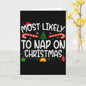 Family Matching Xmas Most Likely To Nap On Christm Karte (Gelbe Blume)