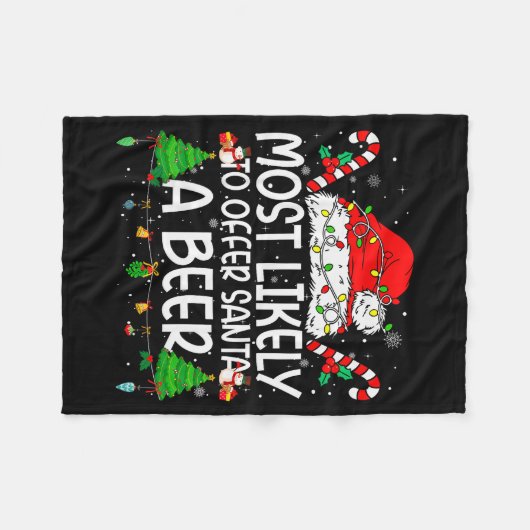Family Matching Xmas Most Likely To Offer Santa A  Fleecedecke (Vorderseite (Horizontal))