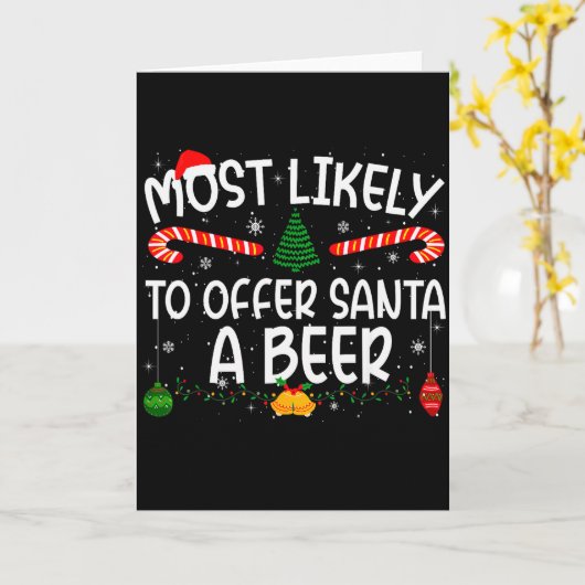 Family Matching Xmas Most Likely To Offer Santa A Karte (Gelbe Blume)