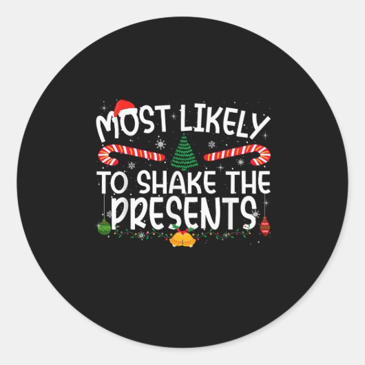 Family Matching Xmas Most Likely To Shake The Runder Aufkleber (Vorderseite)