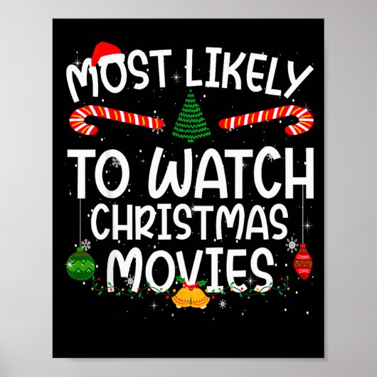 Family Matching Xmas Most Likely To Watch Christma Poster (Vorne)