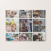 Family Memories 9 Photo Grid Personalized Collage Puzzle (Horizontal)