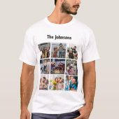 Family Memories 9 Photo Grid Personalized Collage T-Shirt (Vorderseite)