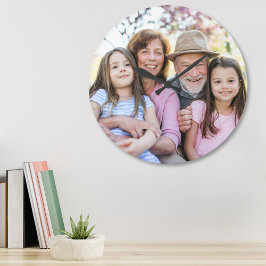 Family Memories Personalized Grandparent Photo Große Wanduhr