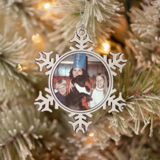 Family Memories Schneeflocken Zinn-Ornament (Baum)