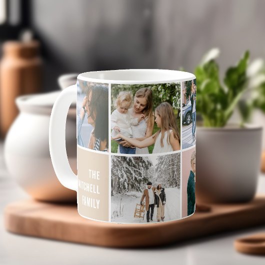Family Memories Simple Photo Collage Kaffeetasse