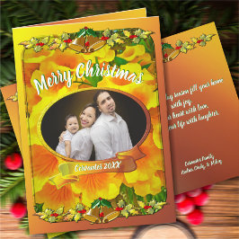 Family Merry Christmas Copa de Oro Feiertagskarte