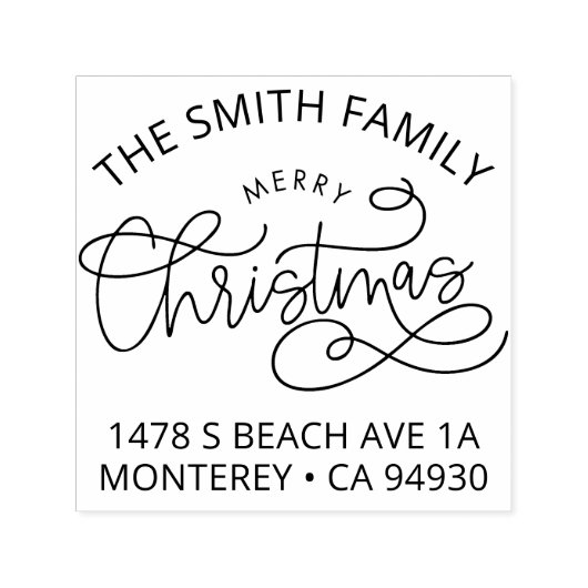 Family Merry Christmas Envelope Return Address Permastempel (Design)