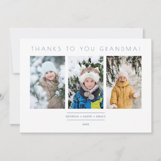 Family Minimalist 3 Photos Collage Keepsake (Vorderseite)