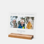 Family Minimalist 3 Photos Collage Keepsake Acrylschild (Winkel)