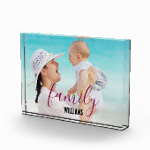 FAMILY Modern Simple Hearts Liebe Script Foto (Rechts)