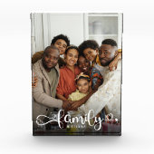 FAMILY Modern Simple Hearts Liebe Script Fotoblock (Vorderseite)