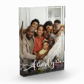 FAMILY Modern Simple Hearts Liebe Script Fotoblock (Links)