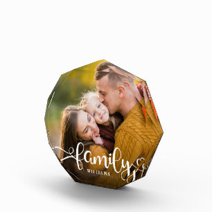 FAMILY Modern Simple Hearts Liebe Script Fotoblock