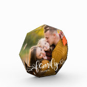 FAMILY Modern Simple Hearts Liebe Script Fotoblock (Links)