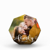 FAMILY Modern Simple Hearts Liebe Script Fotoblock (Vorderseite)