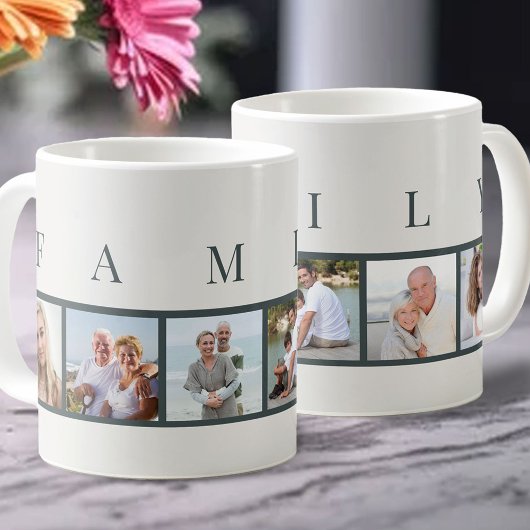 FAMILY Moderne Typografie und Custom 6 Foto Kaffeetasse