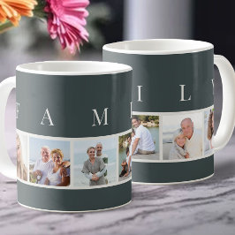 FAMILY Moderne Typografie und Custom 6 Foto Slate Kaffeetasse