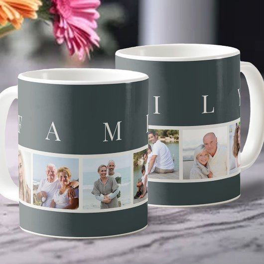 FAMILY Moderne Typografie und Custom 6 Foto Slate Kaffeetasse